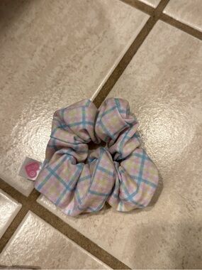 Stoney Clover Lane Pastel Plaid Scrunchie in Pink, Blue, Yellow